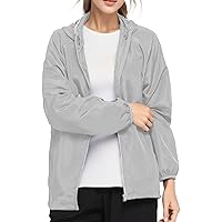 Women's Rain Jacket Casual Solid Zipper Coat Long Sleeve Windbreak Pocket Loose Coat Fashion Long Jackets