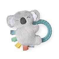 Itzy Ritzy - Ritzy Rattle Pal with Teether; Features A Minky Plush Character, Gentle Rattle Sound & Soft Teether; Koala