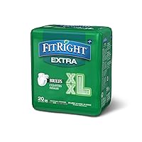 Medline FitRight OptiFit Extra Adult Briefs, Incontinence Diapers with Tabs, Moderate Absorbency, 2XL, 60 to 70
