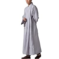 Men's Long Gown Traditional Buddhist Meditation Monk Robe