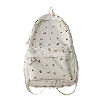 Floral Backpack Kawaii Large Capacity Natural Aesthetic Rucksack Cute Accessories Bag for Woman Light-hearted (Red2)