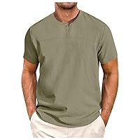 Linen T-Shirts for Men Short Sleeve Linen T-Shirts Casual White Short Sleeve Tee Men Xs