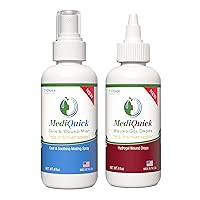 Skin and Wound Treatment Bundle | First Aid Healing Mist and Hydrogel Drops | Cool and Soothe Minor Cuts and Burns, Scrapes, Abrasions, Itch, Bites, Inflammation (Duo Care Pack)
