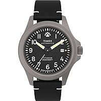 Timex Men's Expedition North Titanium Automatic 41mm Watch - Black Strap Black Dial Titanium Case