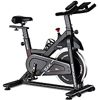 KeppiFitness Exercise Bike, Stationary bike for home with Felt/Magnetic Resistance, Indoor Bike with Tablet Holder, RPM Track LCD Monitor, 5+7 Handle and Seat Adjustment for Cardio Workout