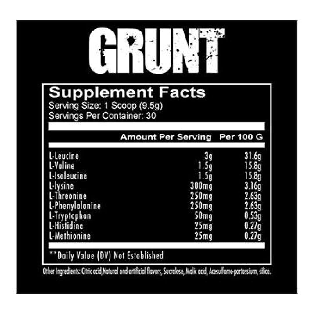 REDCON1 Grunt EAAs, Blood Orange - Sugar Free, Keto Friendly Essential Amino Acids - Post Workout Powder Containing 9 Amino Acids to Help Train, Recover, Repeat (30 Servings)