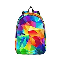 Rainbow Geometric Large Capacity Backpack, Men'S And Women'S Fashionable Travel Backpack, Leisure Work Bag,