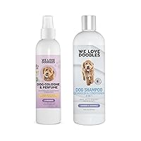 Dog Cologne & Perfume and 4-in-1 Dog Shampoo, Conditioner & Detangler (Lavender) Bundle - Deodorant for Smelly Dogs & Shampoo for Goldendoodles, Poodles & Doodles Kit - Made in USA