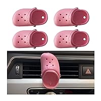 4pcs Shoe Shape Car Air Vent Clips, Plastic Automotive Air Outlet Charm Clip Conditioning, Funny Car Decoration Interior Accessories for Women Men, Creative Decor for Home Office (Pink)