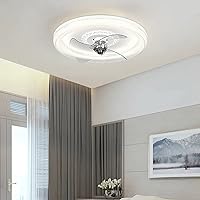 Ceiling Fans with Lamps,Modern Led Ceiling Fan with Light Reversible Quiet Fan Lights Bedroom Dimmable Fan Ceiling Light with Remote Control Living Room/White