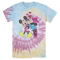 Disney Mickey & Friends Valentine Couple Men's Tie Dye T-Shirt