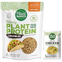 Plant Basics - Hearty Plant Protein - Unflavored Crumbles, 1 lb - Plant Based Seasoning, Just Like Chicken, 2 Ounce - Non-GMO, Gluten Free, Vegan