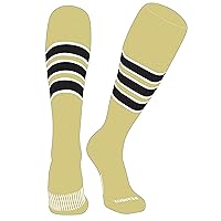 Striped OTC Baseball, Softball, Football Socks (C) Vegas Gold, White, Black