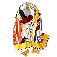 Spring and retro ethnic wind cotton and linen scarf, beautiful river style travel large shawl