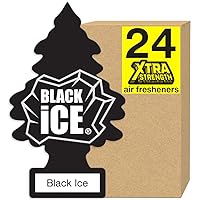LITTLE TREES Air Fresheners Car Air Freshener. Xtra Strength Provides Long-Lasting Scent for Auto or Home. Extra Boost of Fragrance. Black Ice, 24 Air Fresheners