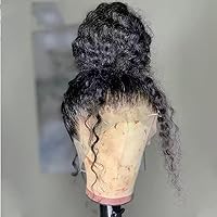 150% Density 360 Lace Front Wigs Human Hair 360 Lace Human Hair Wigs Pre Plucked Deep Curly Lace Front Wigs HD Transparent Lace Wig Glueless Lace Wig Deep Wave Frontal Wigs for Women 22 Inch