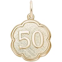 Rembrandt Charms Number 50 Charm, 10K Yellow Gold