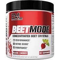 Evlution Nutrition Beet Root Powder Nitric Oxide Booster for Enhanced Energy and Pumps - Pre Workout Powder Beets Supplement - Black Cherry