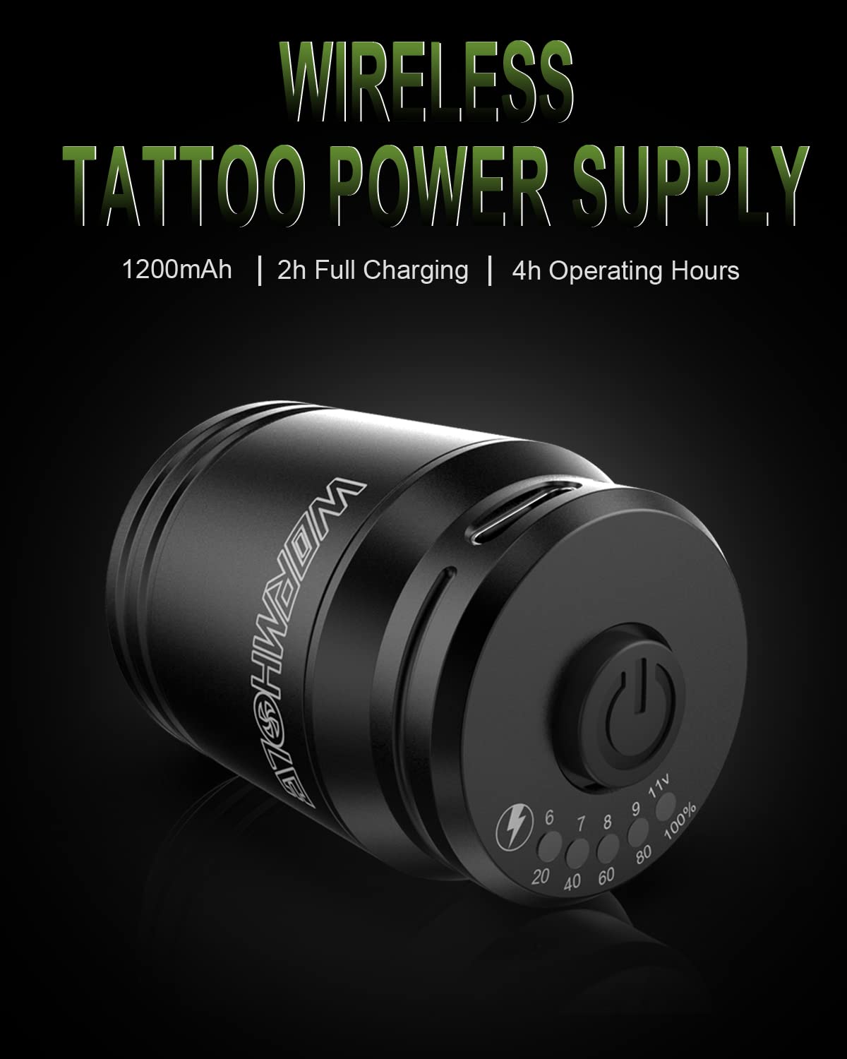 Wireless Tattoo Kit-Wormhole Tattoo Pen, Cordless Tattoo Pen Kit for Beginner, Complete Tattoo Kit with Tattoo Cartridge Needles Tattoo Ink, 1200mAh Tattoo Power Pack