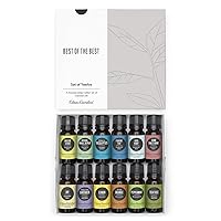 Best of The Best Essential Oil 12 Set, Best 100% Pure Aromatherapy Beginners Kit (for Diffuser & Therapeutic Use), 10 ml