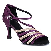 Women's Ankle Strap Buckle Peep Toe Fashion Salsa Tango Ballroom Latin Modern Dance Wedding Shoes