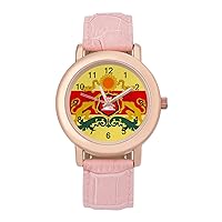 Flag of The Deccan Classic Watches for Women Funny Graphic Pink Girls Watch Easy to Read