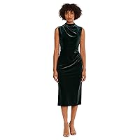 Donna Morgan Women's Sleek and Sophisticated Stretch Velvet Midi Event Occasion Party Date Night Out Guest of