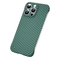 IVY Carbon Fiber Texture Frameless Cover for iPhone 14 Pro Max Carbon Fiber Case - Green