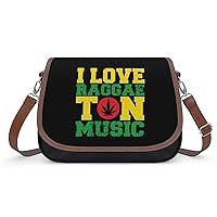 I Love Raggaeton Music Shoulder Bag for Women Trendy Crossbody Purses Leather Handbag Clutch Tote Bags