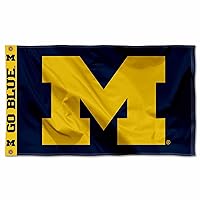 College Flags & Banners Co. Michigan Team University Wolverines Printed Header 3x5 Foot Banner Flag