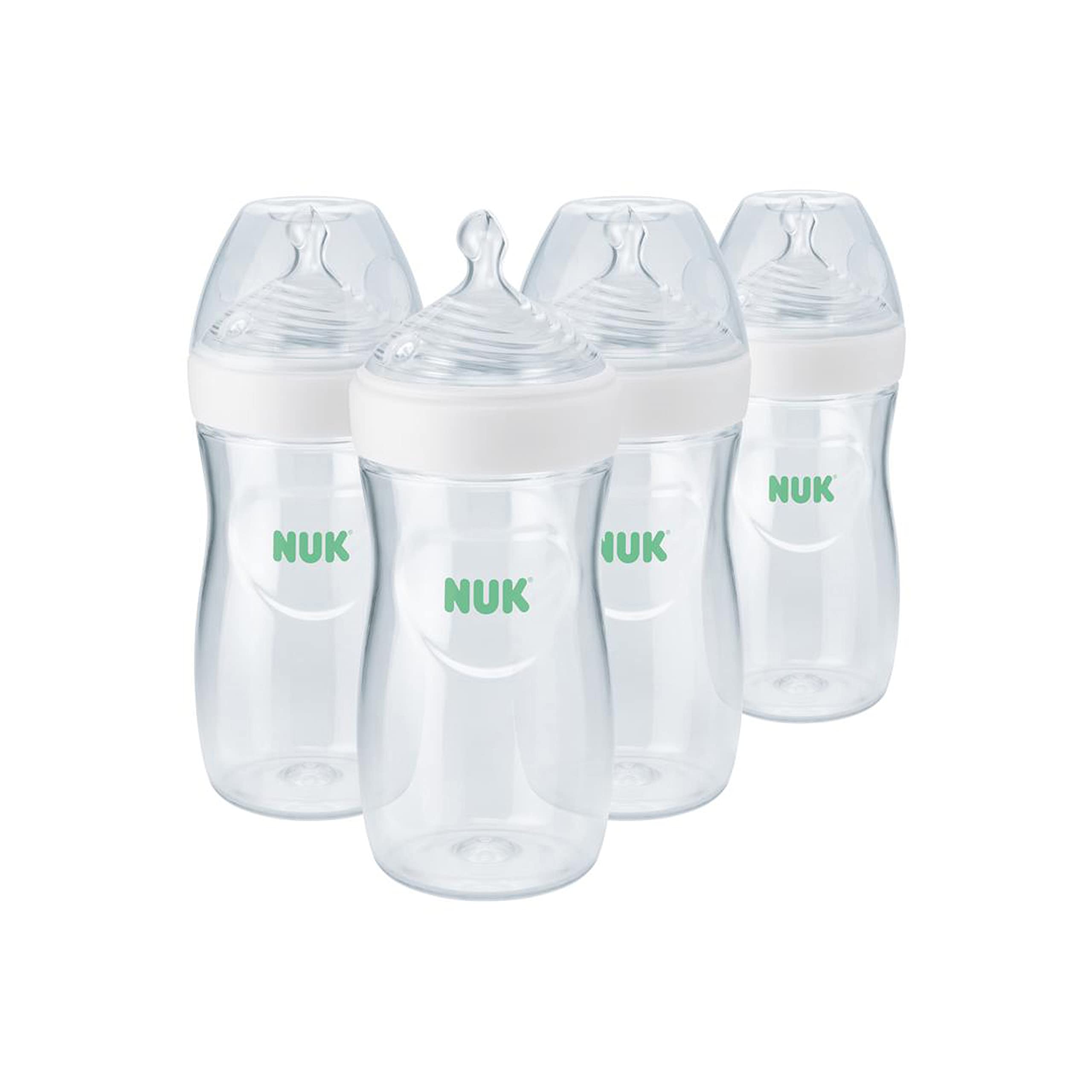 NUK Simply Natural Bottle with SafeTemp, Neutral, 9 Oz, 4 Count