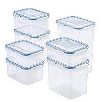Easy Essentials Food Storage lids/Airtight containers, BPA Free, 14 Piece - Tall Rectangle, Clear