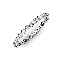 Round Floating Lab Grown Diamond Women Eternity Ring Stackable 0.95 ctw-1.10 ctw 14K Gold