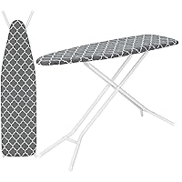 Compact Ironing Board Full Size MADE IN THE USA – 4 LEG Extra Durable & Sturdy Ironing Boards with Thick Iron Board Cover – Foldable Ironing Board for Easy Storage Height Adjustable (13x53)