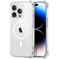 ESR for iPhone 14 Pro Case, Compatible with MagSafe, Shockproof Military-Grade Protection, Air-Guard Corners, Magnetic Phone Case for iPhone 14 Pro, Air Armor (HaloLock), Clear