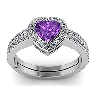 LMDKART 10.25 Ratti /9.50 Carat Natural Amethyst Silver Plated Adjustable Ring For Men And Women's With Lab Certified