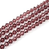 10 Strands Czech Faceted Bicone Crystal Loose Glass Beads 4mm (0.16 Inch) Small Burgundy (870-900pcs) for Jewelry Craft Making CCB411