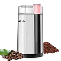 Coffee Grinder, Wancle Electric Coffee Grinder, Quiet Spice Grinder, One Touch Coffee Mill for Beans, Spices and More, with Clean Brush (Black+Stainless Steel+Pink)