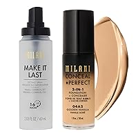 Milani Make It Last Setting Spray and Conceal + Perfect 2-in-1 Foundation + Concealer (Golden Vanilla)