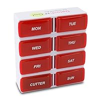 7 Day Single Daily Detachable Pill Organizer with Pill Cutter
