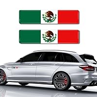 2PCS Mexican Flag Pattern Drop Glue Sticker Decal for car Windshield Side Fender Bumper Trunk Cover and car Interior .etc