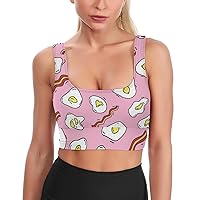 Eggs and Bacon Women's Sports Bras Workout Yoga Bra Padded Fitness Crop Tank Tops