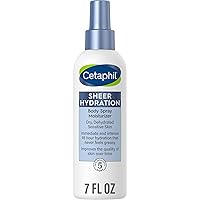 Sheer Hydration Fragrance Free Body Moisturizer Spray, 7 fl oz, 48Hr Sensitive Skin Spray Body Lotion for Dry Skin, With Hyaluronic Acid, Vitamin E & Vitamin B5