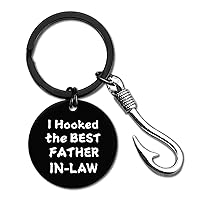 Father in Law Gift Wedding Gift for Father of Groom Bride I Hooked the Best Father-in-law keychain Wedding Gifts from Bride Groom Fathers Day Fisherman Gift Appreciation Bonus Father Keyring Gifts