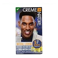 Creme of Nature Natural Looking Moisture-Rich Color with Shea Butter Conditioner, Dark Brown, 1 Application