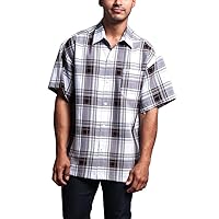 G-Style USA Western Casual Checkered Plaid Short Sleeve Button Up Shirt