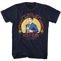 Ace Attorney Wright Anything Navy Adult Front/Back T-Shirt Tee