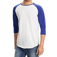Men's Plain Baseball Athletic 3/4 Sleeve Tee Shirt