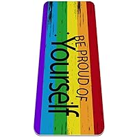 Colorful Rainbow Pride Extra Thick Non Slip Exercise & Fitness Mat For All Types Of Yoga, Pilates & Floor Workouts For Women Male Girls