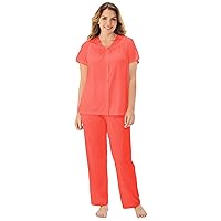 Exquisite Form 90107 Women's Nylon Tricot Short Sleeve Matching Pajama Set